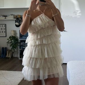 Halter neck tulle dress